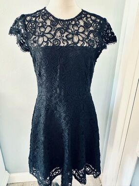 BB Dakota Black Floral Lace Mini Dress